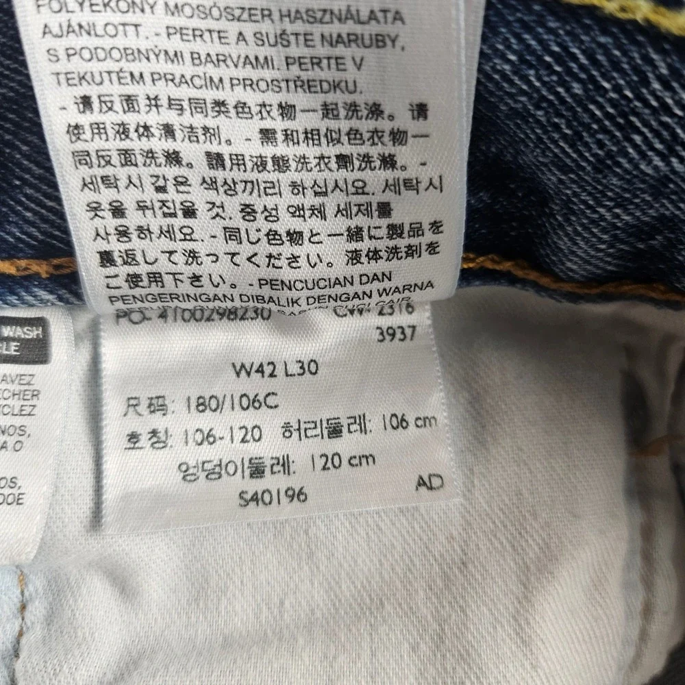 Levis Strauss & Co Mens Straight Leg Denim‎ Jeans Medium Wash Blue W42 L30